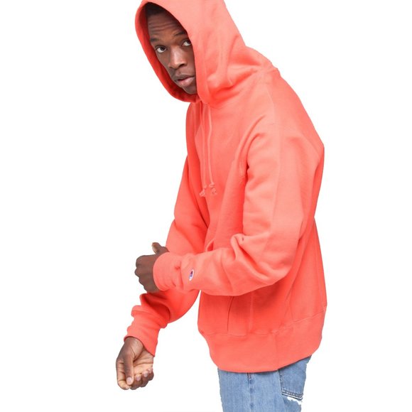 Champion Reverse Weave Fleece Pullover Hoodie Sweatshirt Papaya Peach GF… - Picture 5 of 9